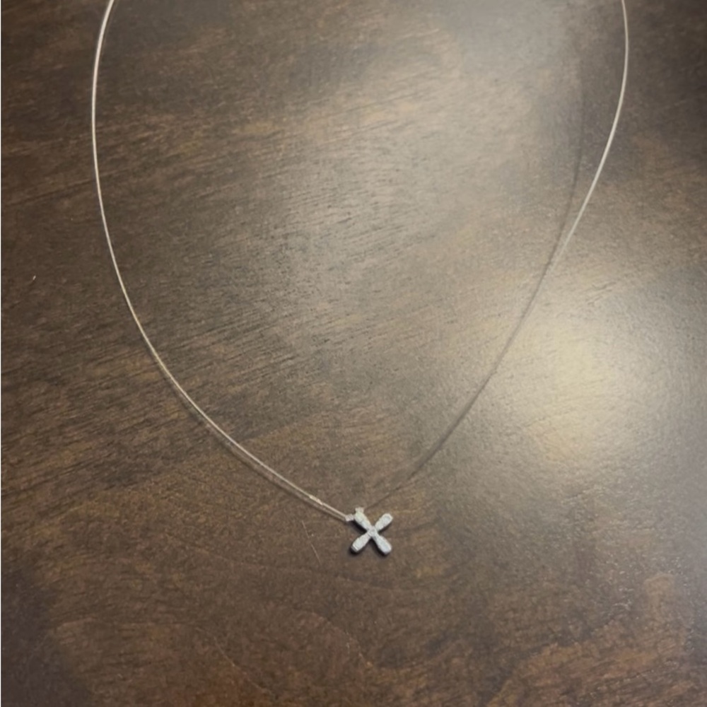 Platinum Diamond Cross Pendant Necklace